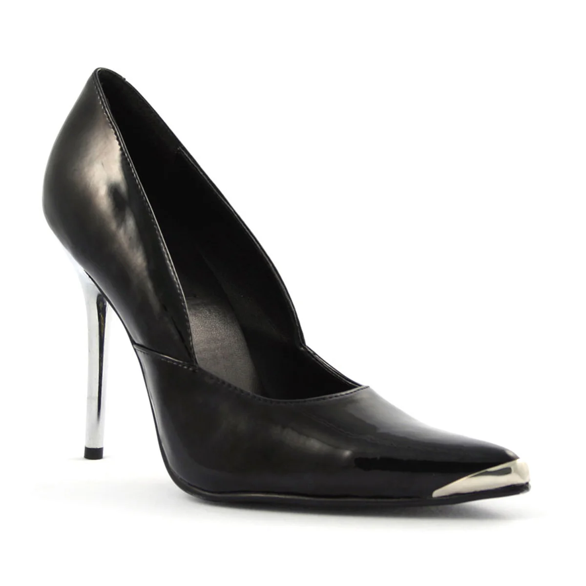 *4 1/2 Spikes Chrome Heel Shoes HEAT01/B HEAT01