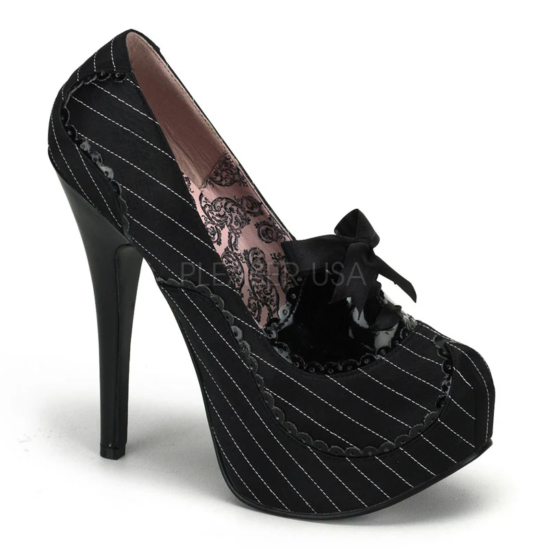 Burlesque 3/4 Pinstripe Pump W/Concealed Platform TEE01/BWSAT TEEZE01