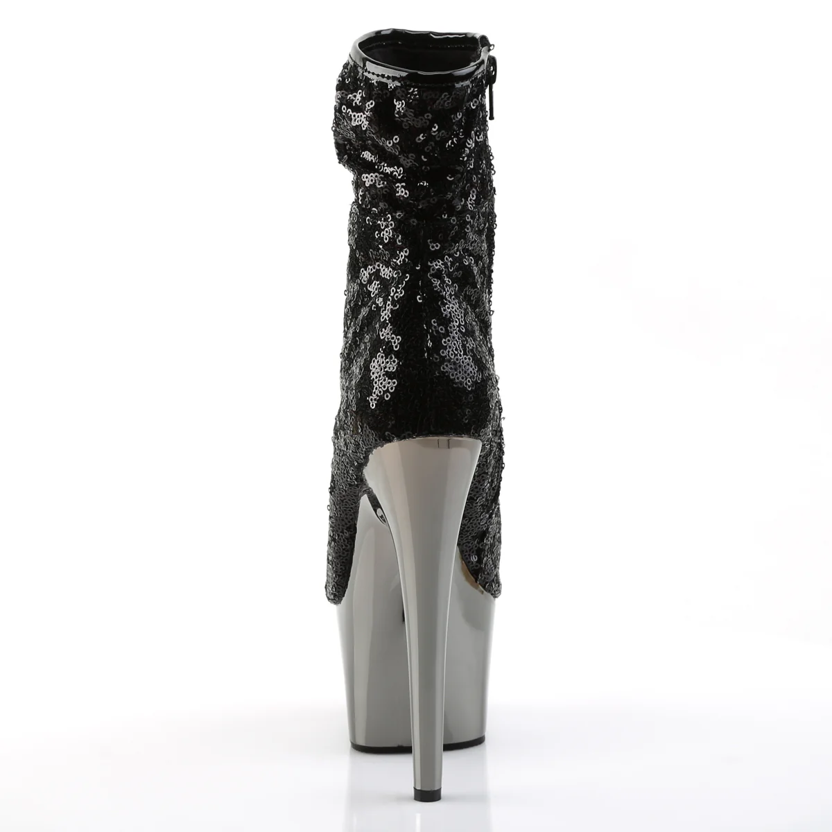 Black Sequins 7 Inch Exotic Dance Ankle Boots - Pleaser ADORE-1008SQ - Image 4