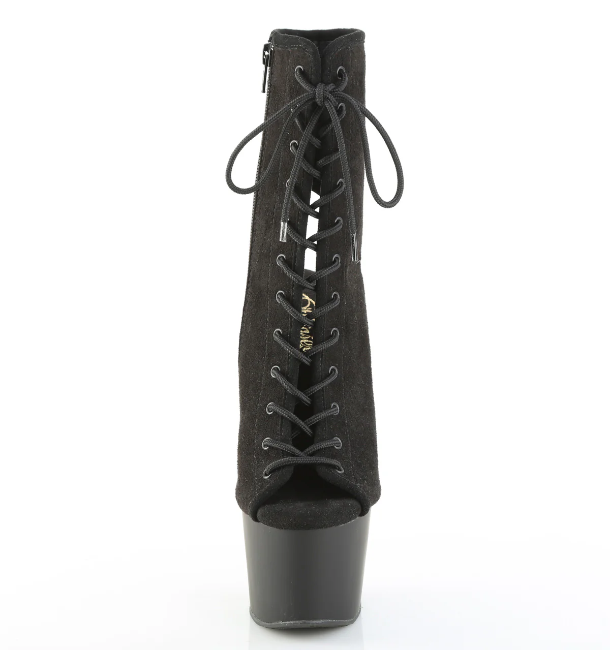 Black 7 Inch Pole Heels Ankle Boots - Pleaser ADORE-1016 - Image 2