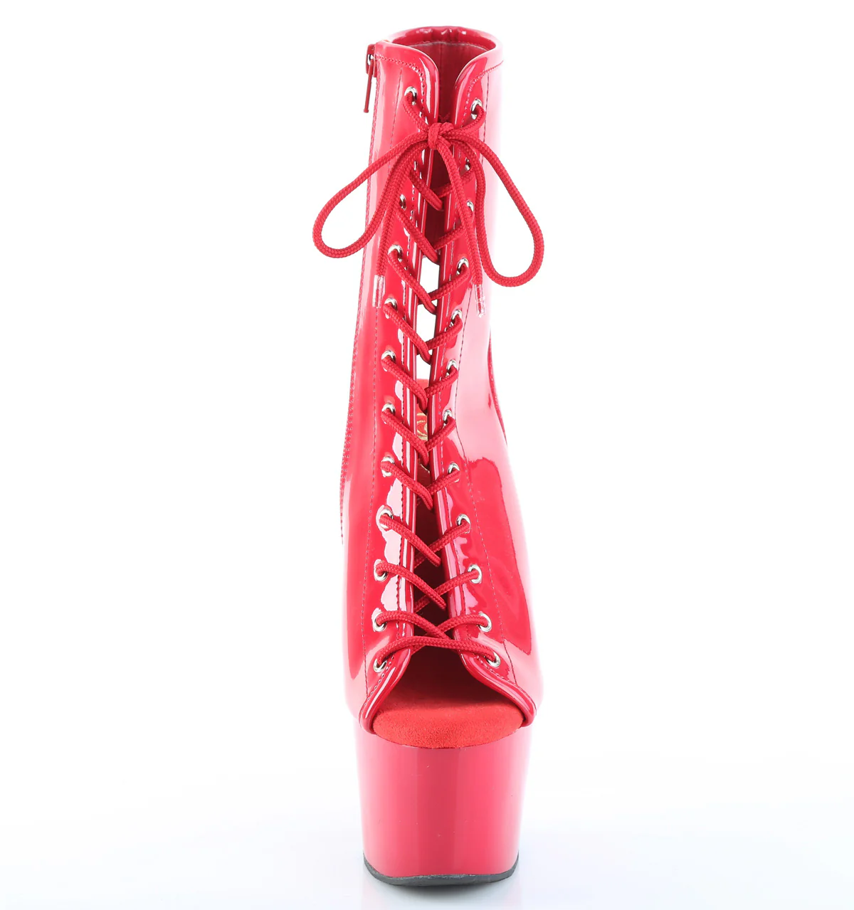 Red 7 Inch Fetish Ankle Boots - Pleaser ADORE-1016 - Image 2