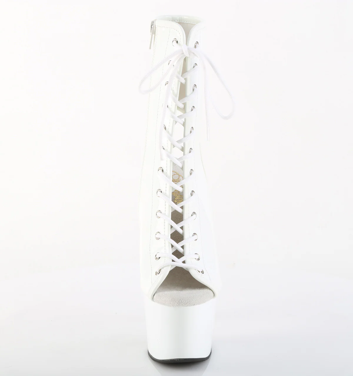 White 7 Inch Platform Dancer Ankle Boots - Pleaser ADORE-1016 - Image 2