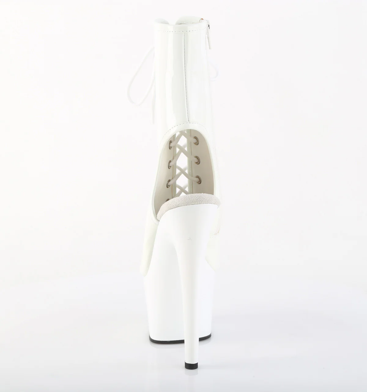 White 7 Inch Platform Dancer Ankle Boots - Pleaser ADORE-1016 - Image 4