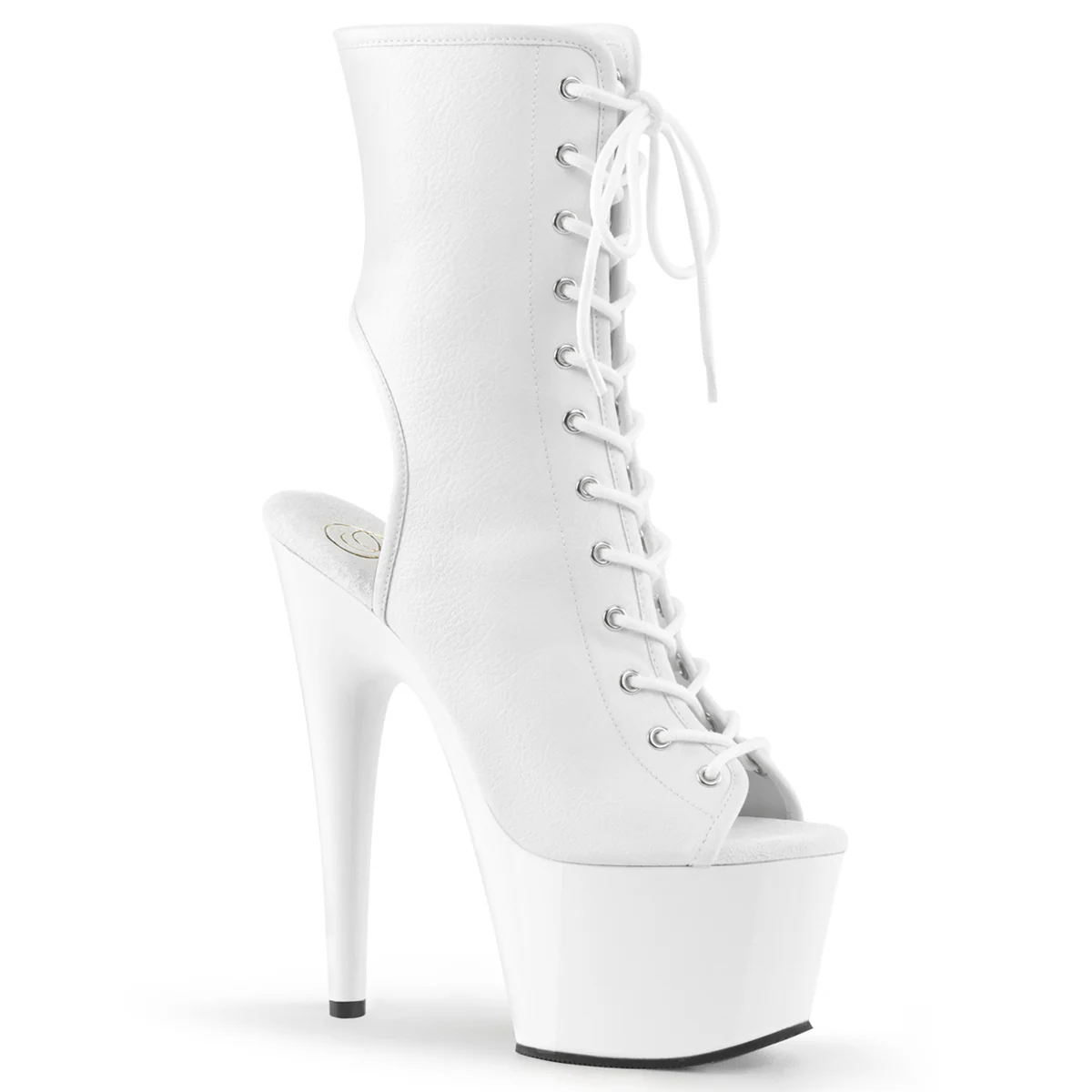 White 7 Inch Exotic Platform Ankle Boots - Pleaser ADORE-1016