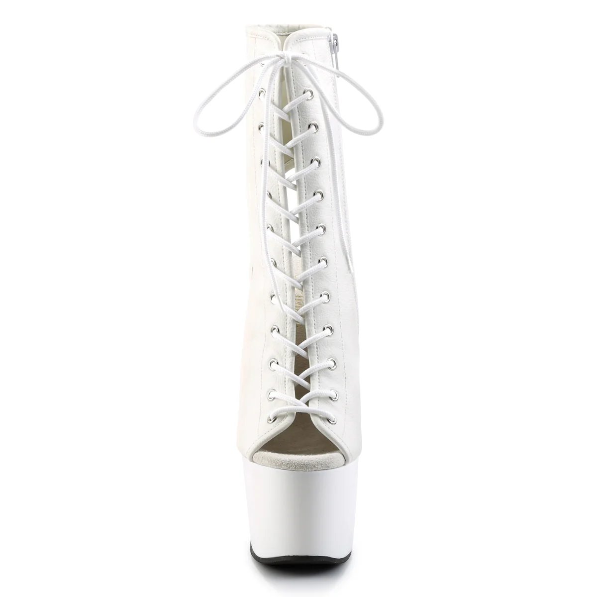 White 7 Inch Exotic Platform Ankle Boots - Pleaser ADORE-1016 - Image 2