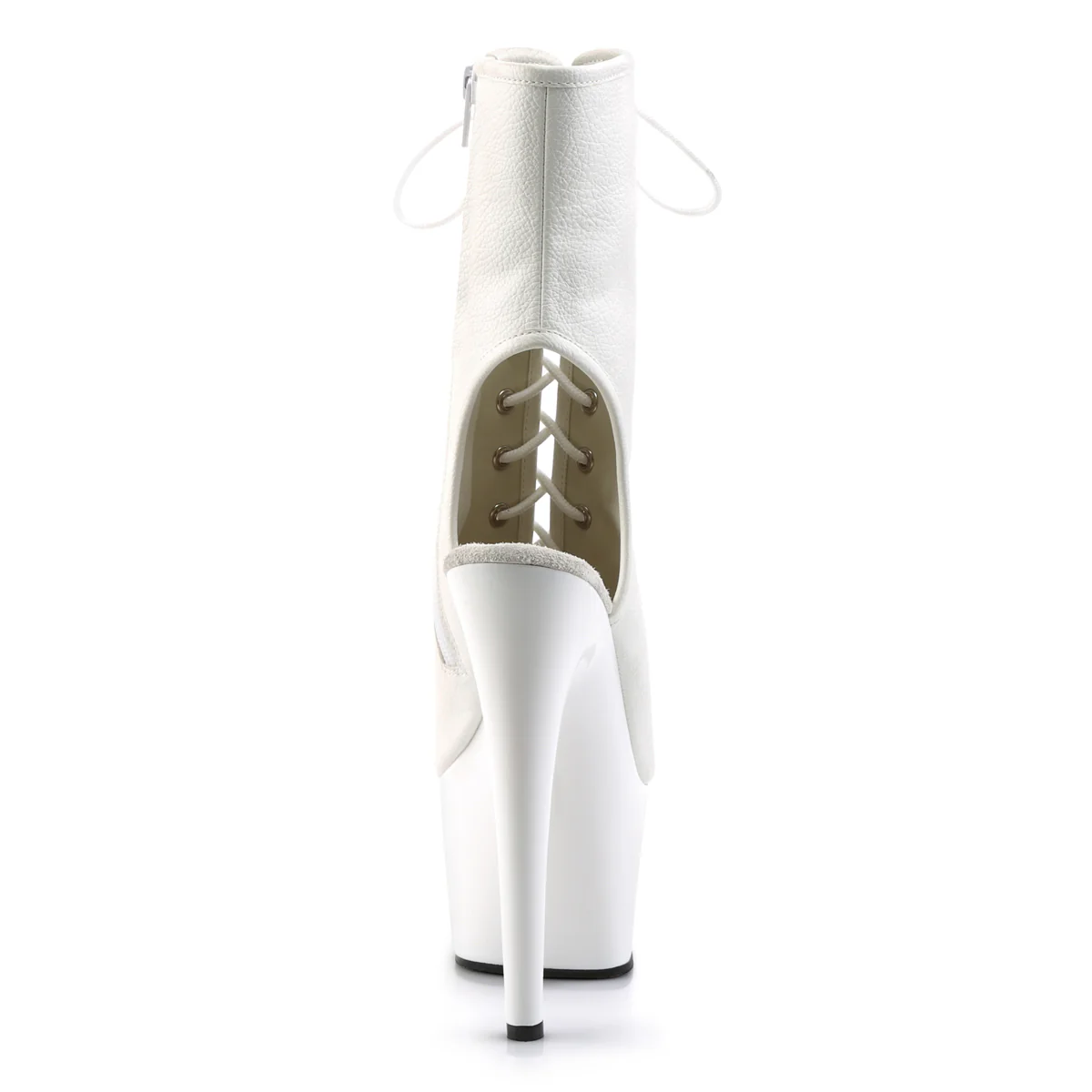 White 7 Inch Exotic Platform Ankle Boots - Pleaser ADORE-1016 - Image 4