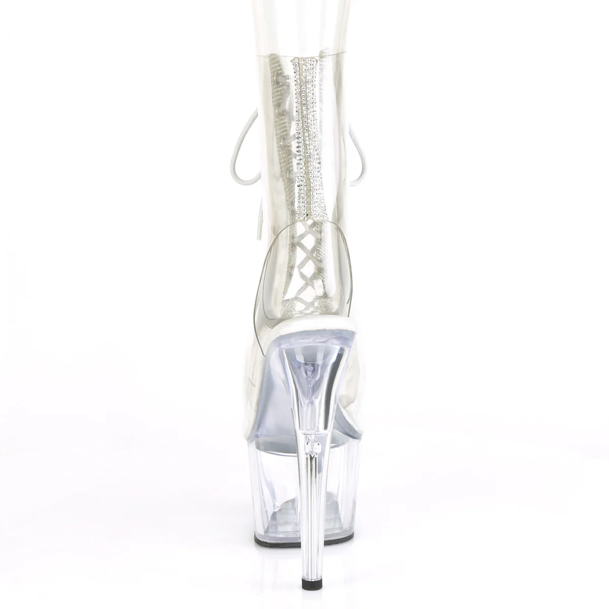 Clear 7 Inch Lap Dance Ankle Boots - Pleaser ADORE-1016C-2 - Image 4