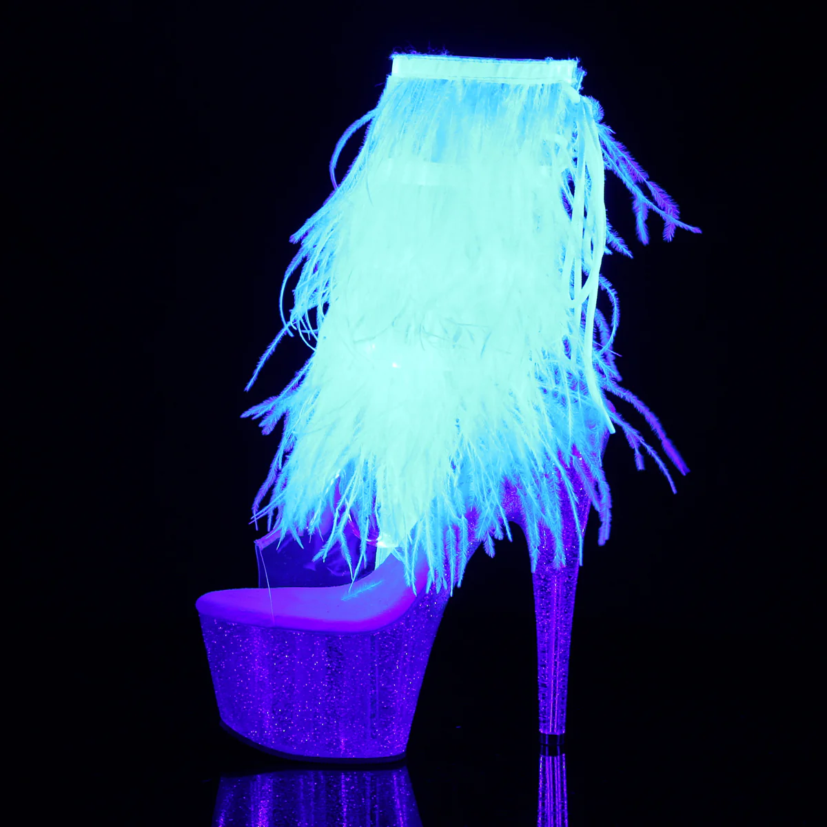 White 7 Inch Exotic Dancer Ankle Boots -  Pleaser ADORE-1017MFF - Image 3