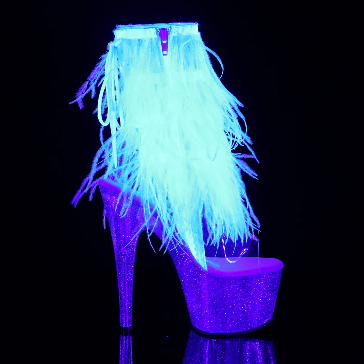 White 7 Inch Exotic Dancer Ankle Boots -  Pleaser ADORE-1017MFF - Image 5