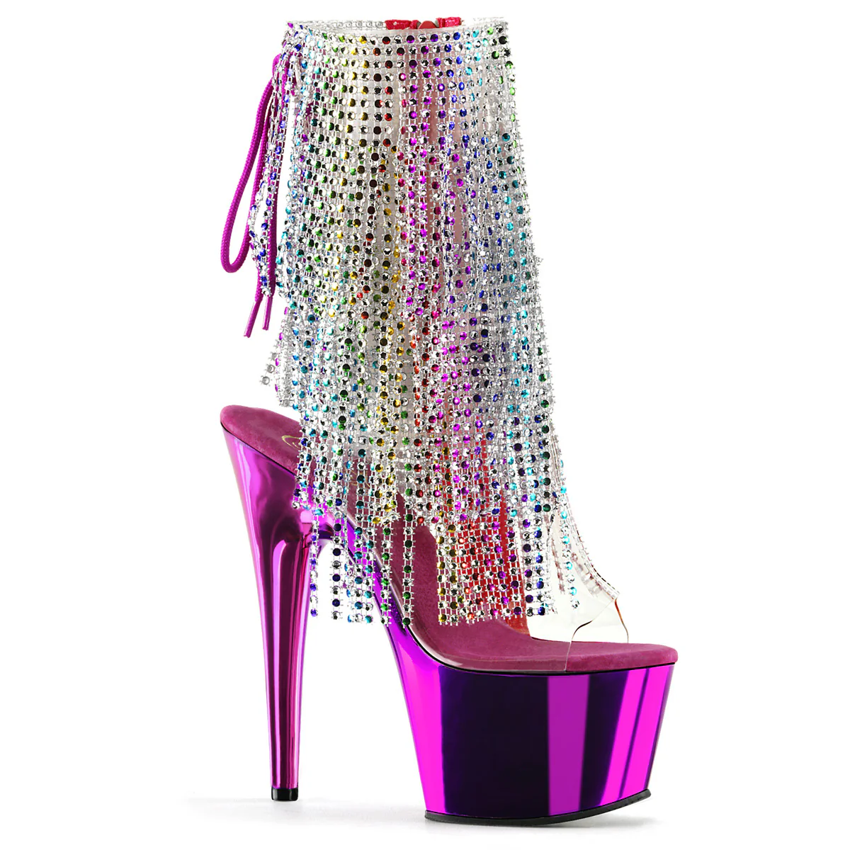 Fuchsia 7 Inch Exotic Dancer Ankle Boots - Pleaser ADORE-1017RSF - Image 6