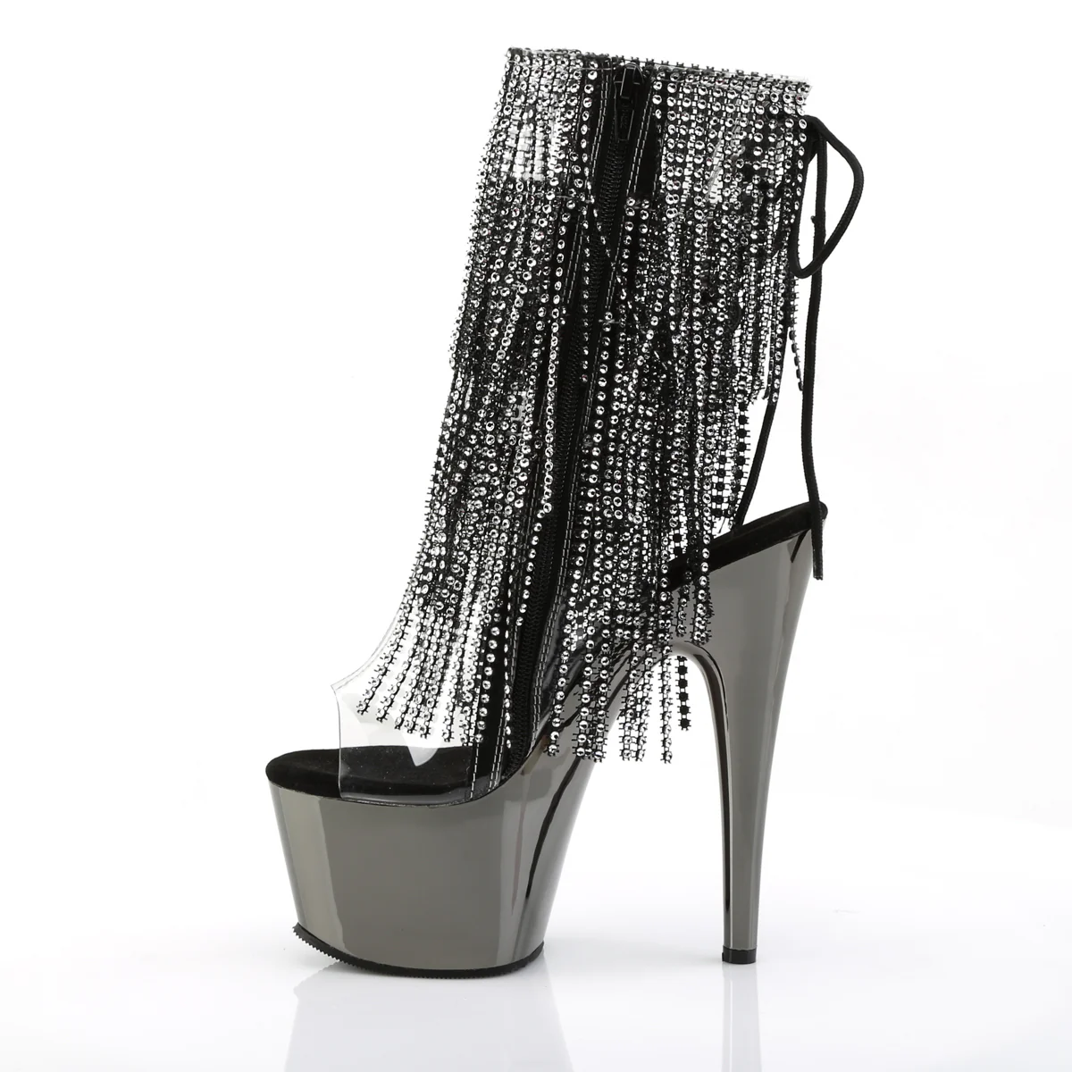 Black 7 Inch Pole Dancing Ankle Boots -  Pleaser ADORE-1017RSF - Image 3