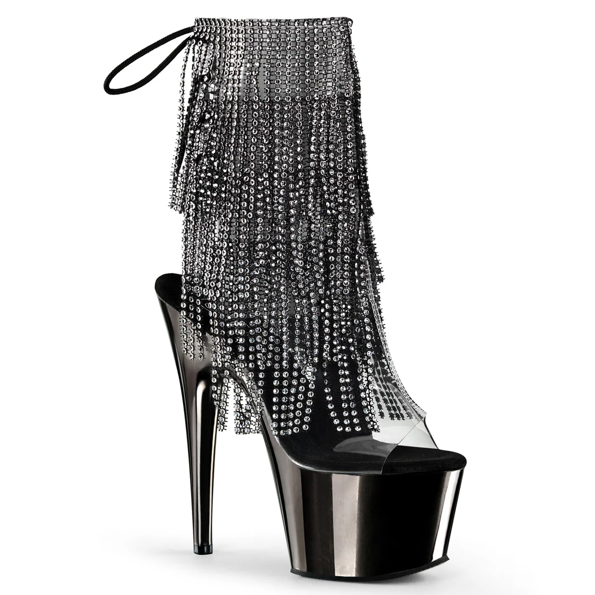 Black 7 Inch Pole Dancing Ankle Boots -  Pleaser ADORE-1017RSF - Image 6