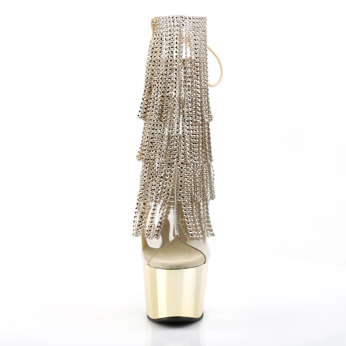 Gold 7 Inch Pole Dancer Ankle Boots - Pleaser ADORE-1017RSF - Image 2