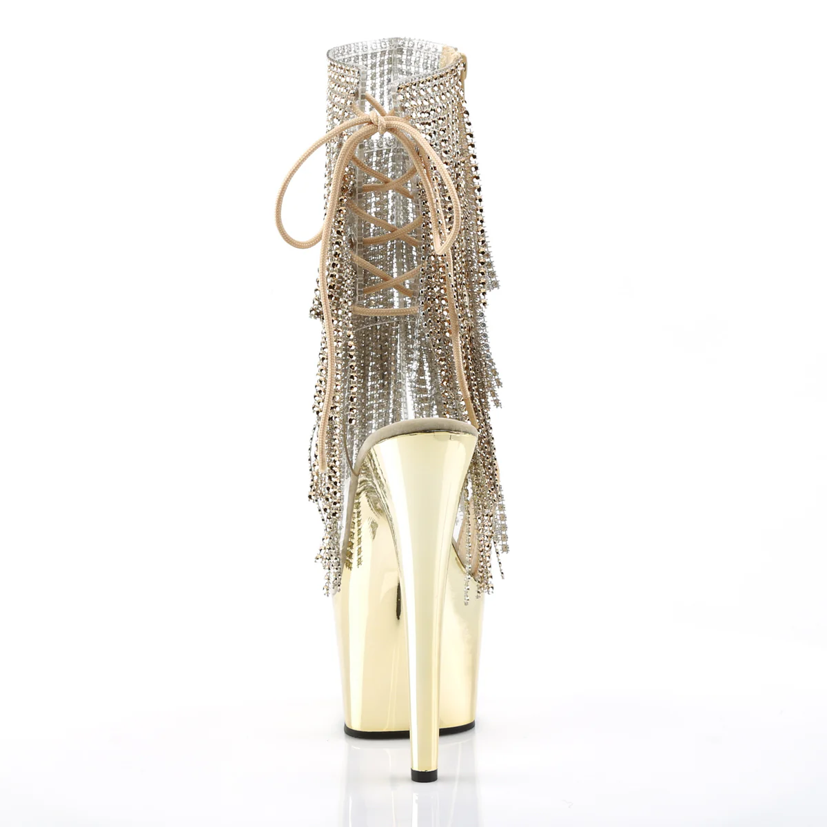Gold 7 Inch Pole Dancer Ankle Boots - Pleaser ADORE-1017RSF - Image 4