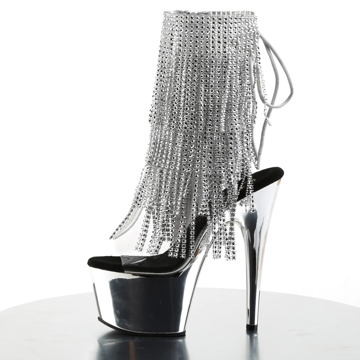 Clear 7 Inch Pole Dance Ankle Boots - Pleaser ADORE-1017RSF - Image 3