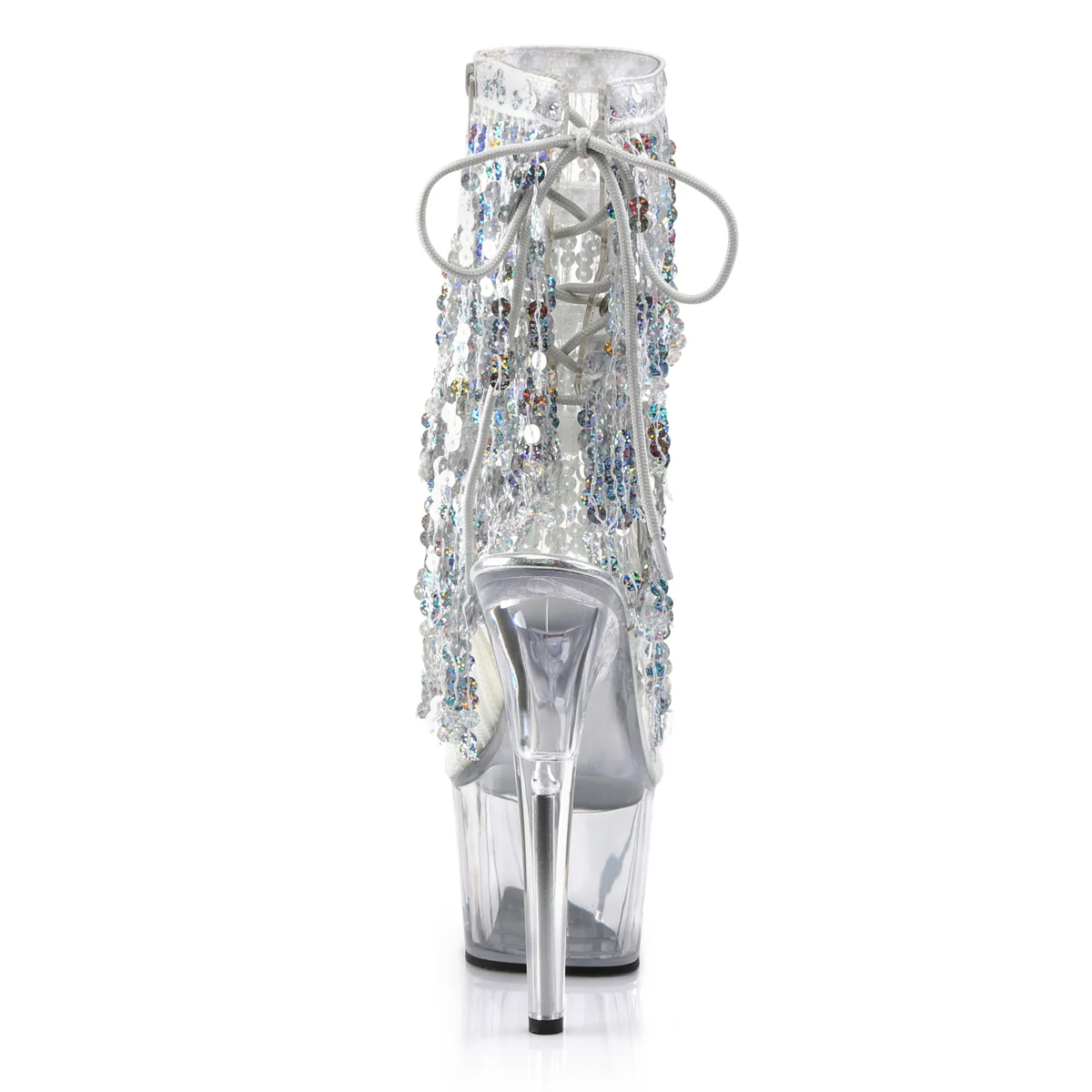 Clear 7 Inch Exotic Dance Ankle Boots -  Pleaser ADORE-1017SQF - Image 4