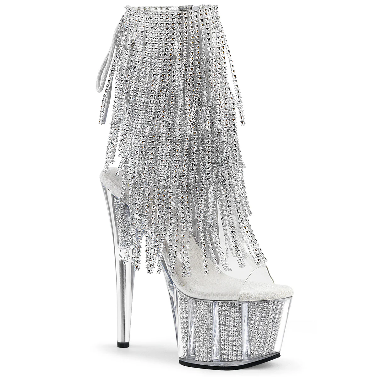 Clear 7 Inch Erotic Platform Ankle Boots -  Pleaser ADORE-1017SRS