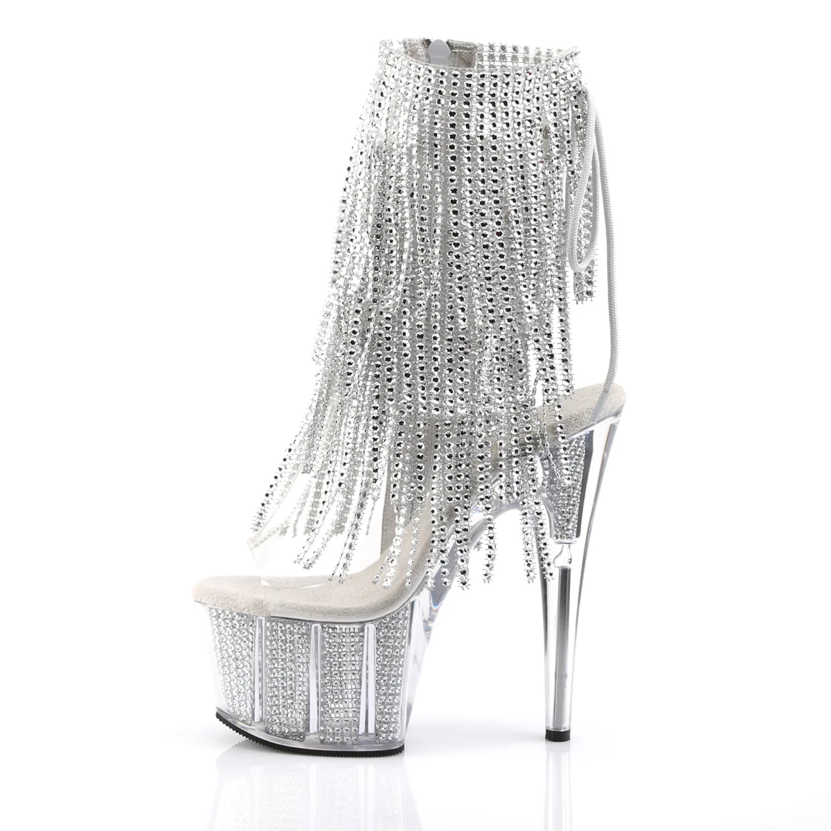 Clear 7 Inch Erotic Platform Ankle Boots -  Pleaser ADORE-1017SRS - Image 3