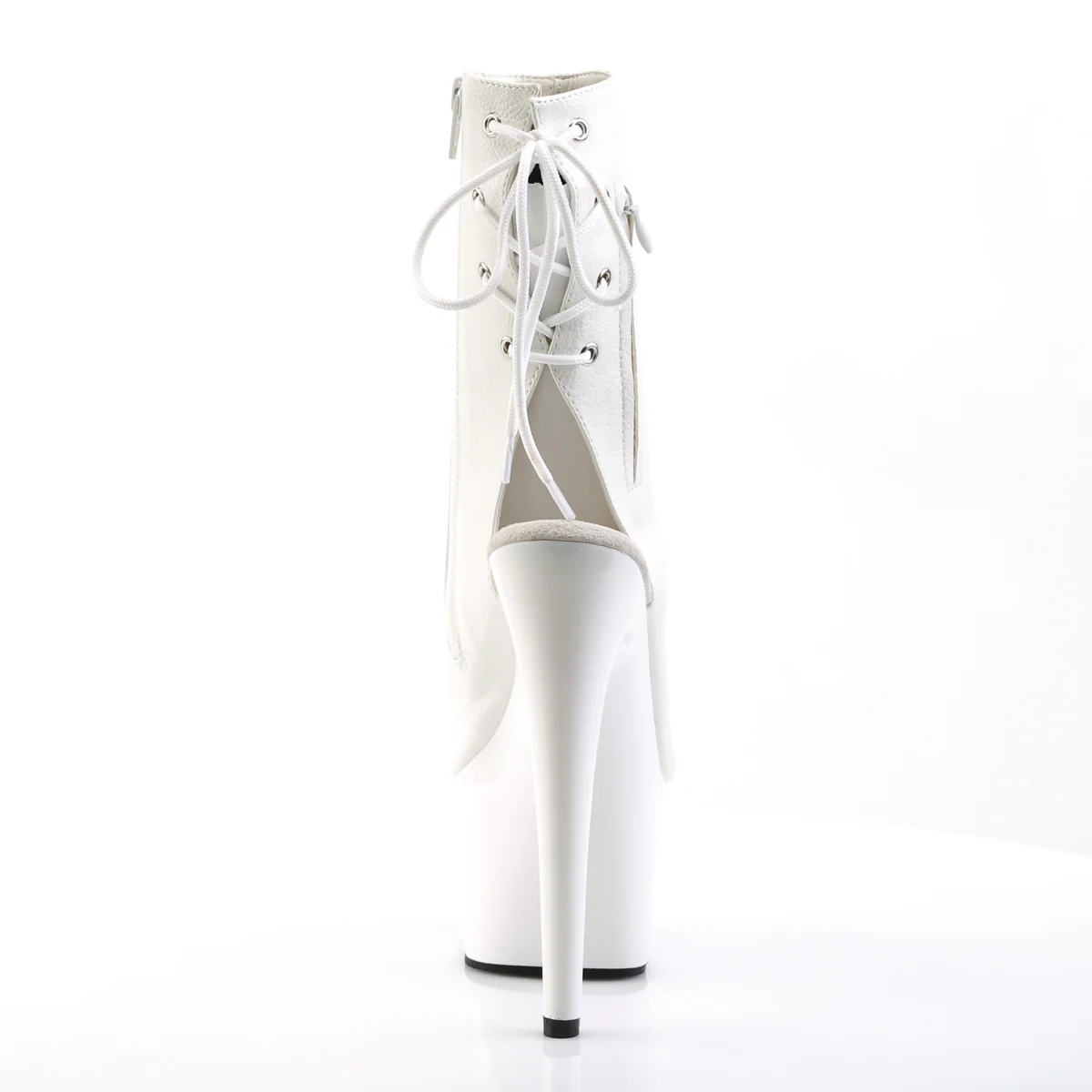 White 7 Inch Fetish Pole Ankle Boots -  Pleaser ADORE-1018 - Image 4