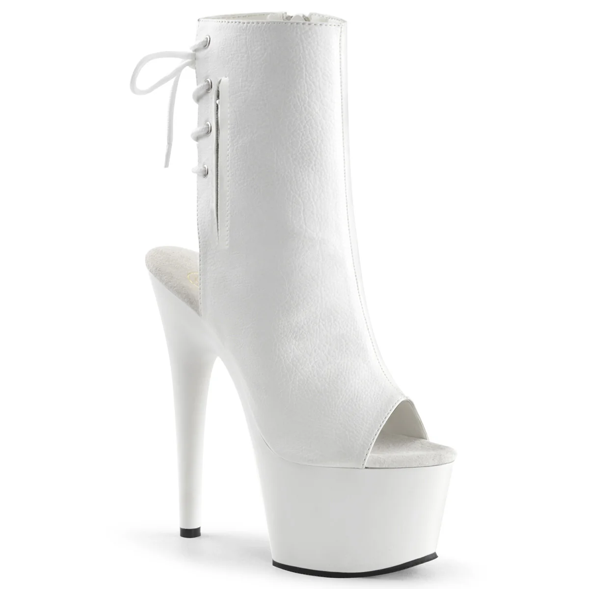 White 7 Inch Fetish Pole Ankle Boots -  Pleaser ADORE-1018 - Image 6
