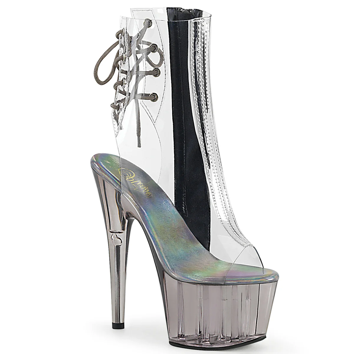 Clear Smoke 7 Inch Ladies Fetish Ankle Boots -  Pleaser ADORE-1018CT - Image 6