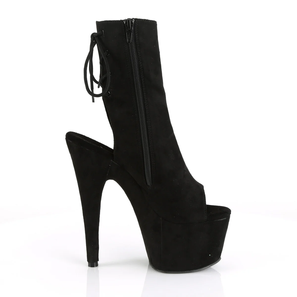 Black 7 Inch Pole Dance Ankle Boots - Pleaser ADORE-1018FS - Image 5