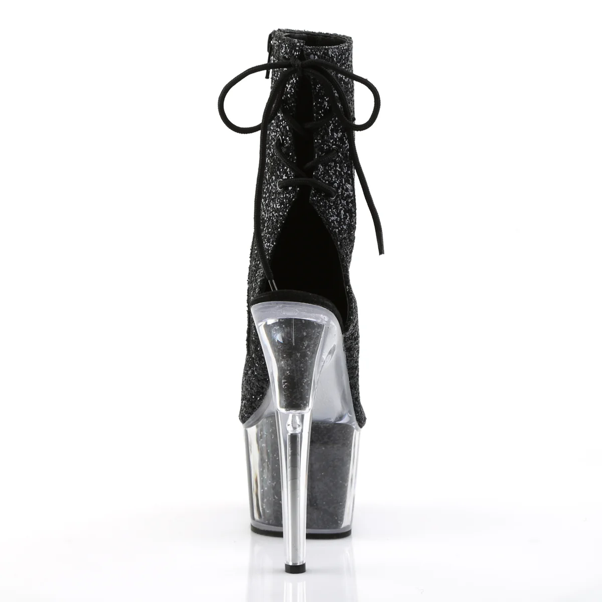 Black Glitter 7 Inch Exotic Dance Ankle Boots - Pleaser ADORE-1018G - Image 4