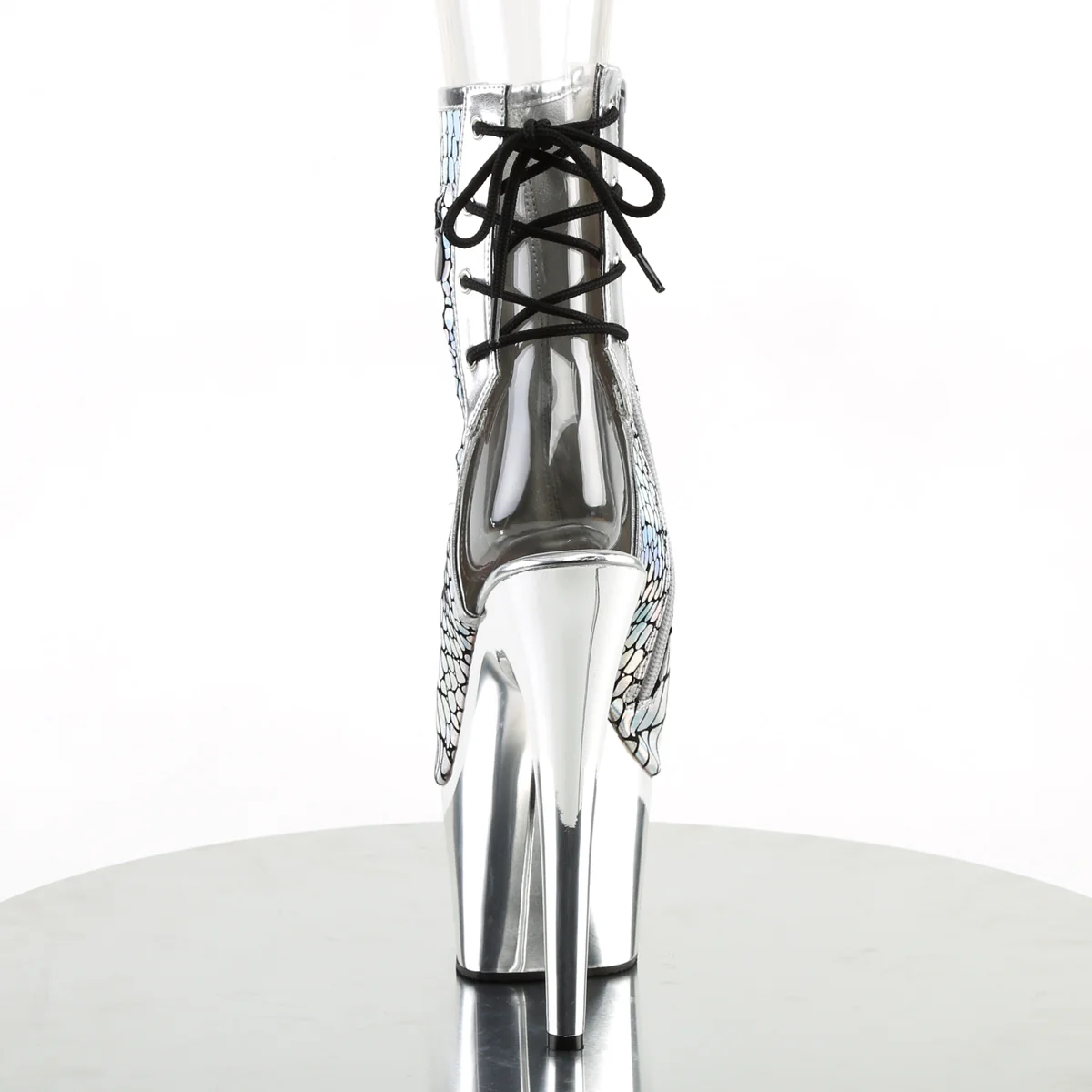 Silver Holo 7 Inch Exotic Dance Ankle Boots - Pleaser ADORE-1018HG - Image 4