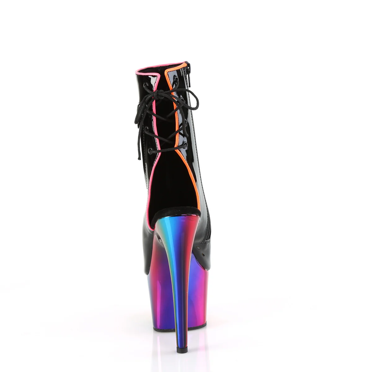 Black Rainbow 7 Inch Exotic Pole Ankle Boots - Pleaser ADORE-1018RC-02 - Image 3