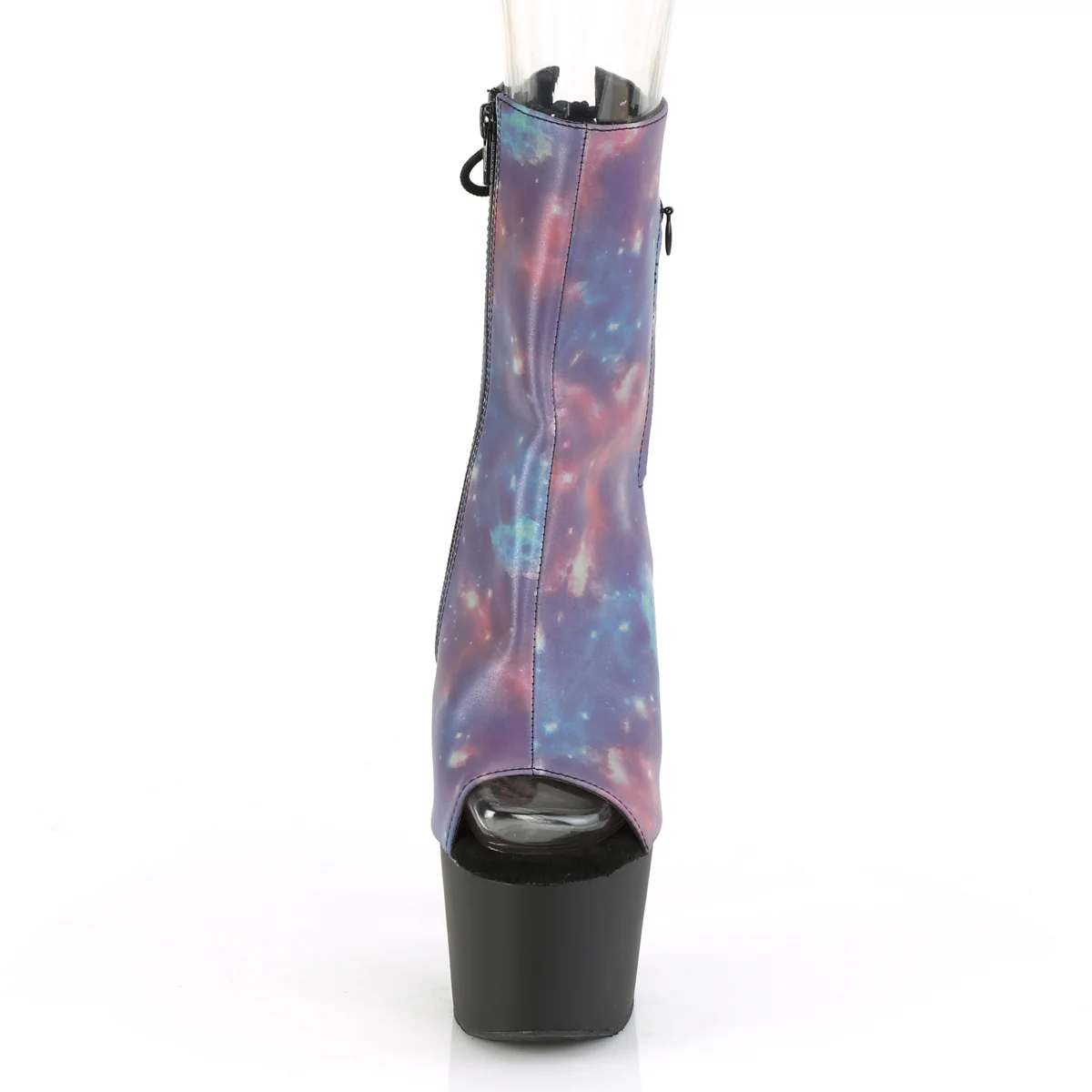 Purple 7 Inch Ladies Fetish Ankle Boots -  Pleaser ADORE-1018REFL - Image 2