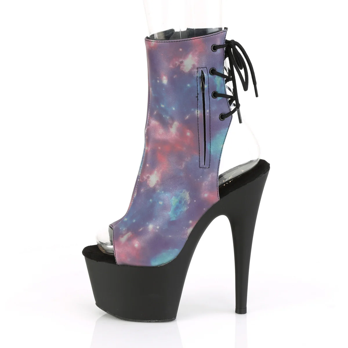 Purple 7 Inch Ladies Fetish Ankle Boots -  Pleaser ADORE-1018REFL - Image 3