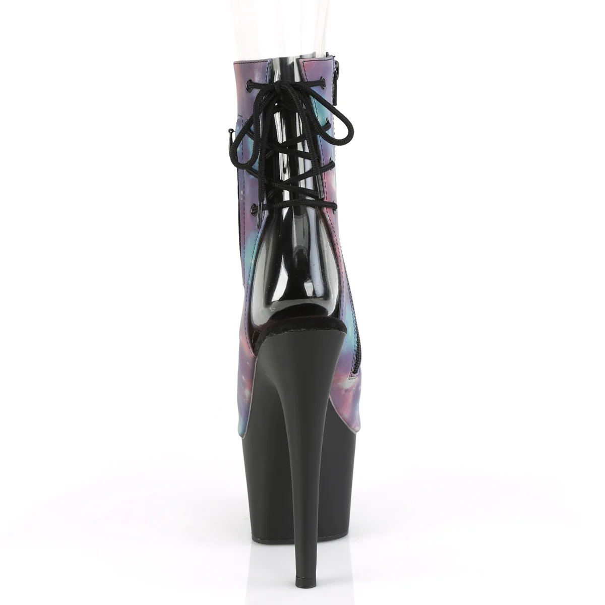 Purple 7 Inch Ladies Fetish Ankle Boots -  Pleaser ADORE-1018REFL - Image 4