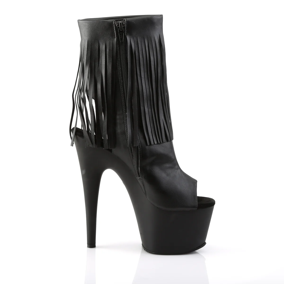 Black 7 Inch Pole Dancing Ankle Boots - Pleaser ADORE-1019 - Image 5