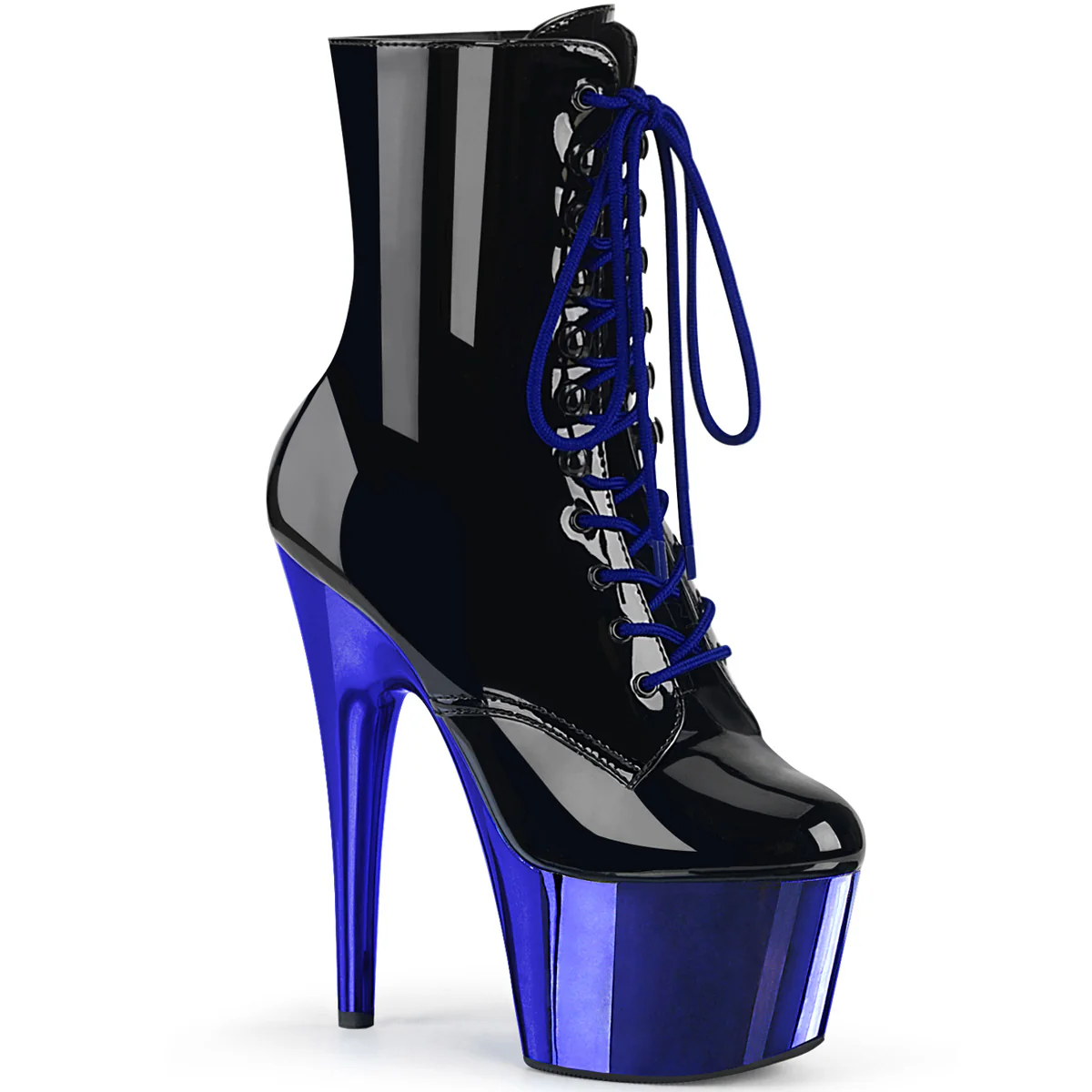 Black Royal 7 Inch Fetish Pole Ankle Boots - Pleaser ADORE-1020 - Image 6