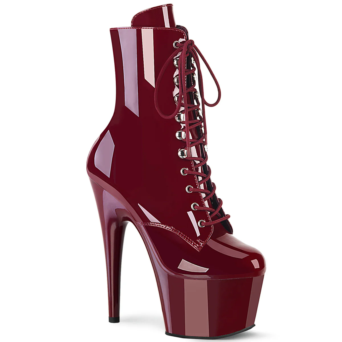Burgundy 7 Inch Exotic Dancing Ankle Boots - Pleaser ADORE-1020