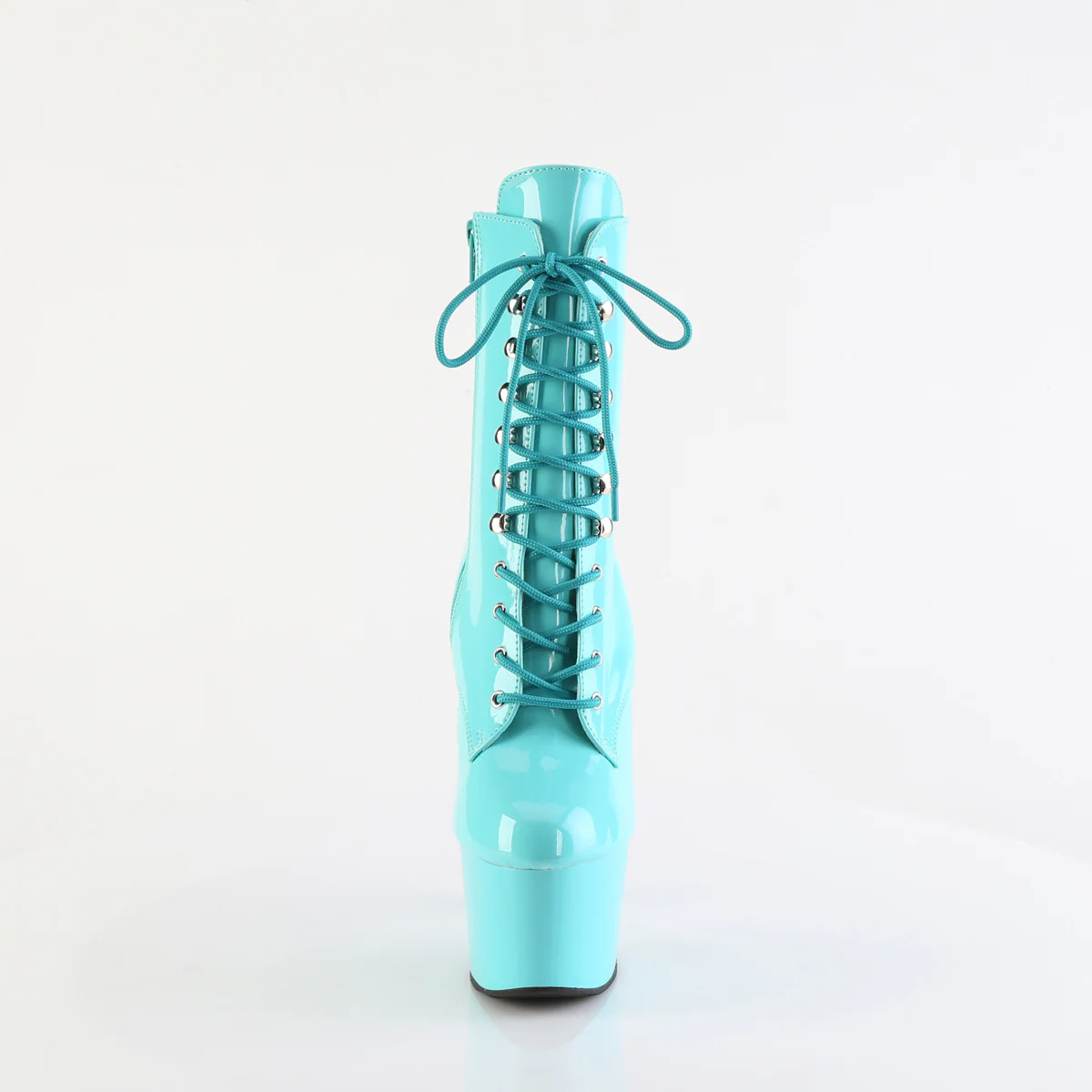 Aqua Patent 7 Inch Exotic Dancing Ankle Boots - Pleaser ADORE-1020 - Image 2