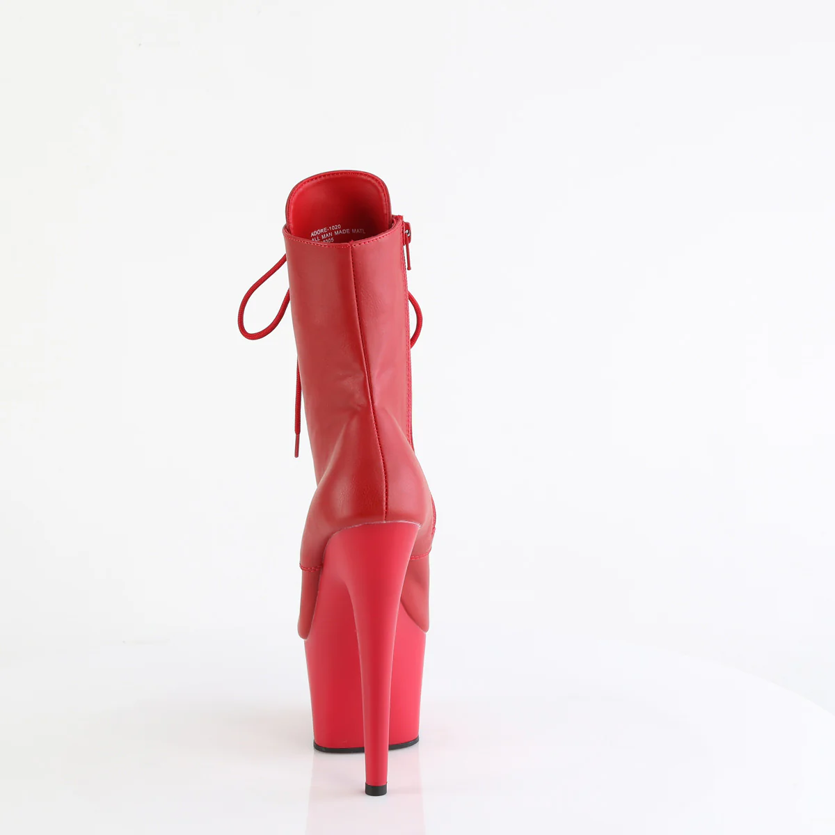Red 7 Inch Exotic Dancer Ankle Boots - Pleaser ADORE-1020 - Image 4