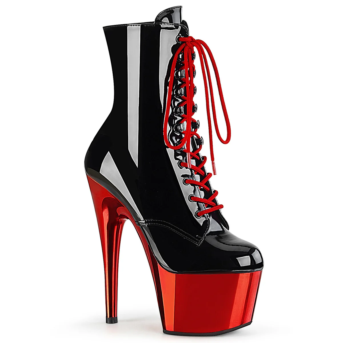 Black Red 7 Inch Glamour Models Ankle Boots -  Pleaser ADORE-1020