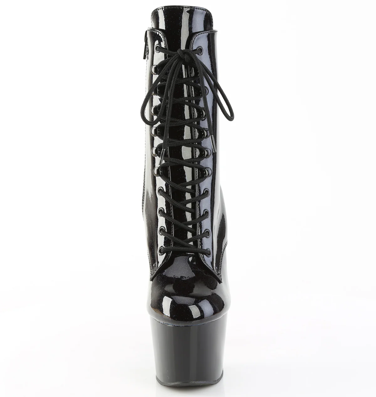 Black 7 Inch Fetish Platform Ankle Boots - Pleaser ADORE-1020BLG - Image 2