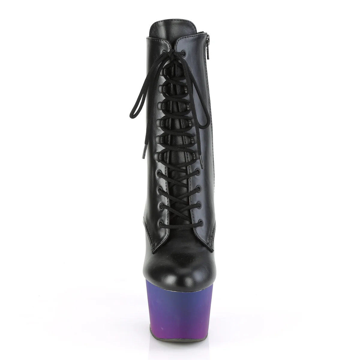 Black 7 Inch Platform Kinky Ankle Boots -  Pleaser ADORE-1020BP - Image 2