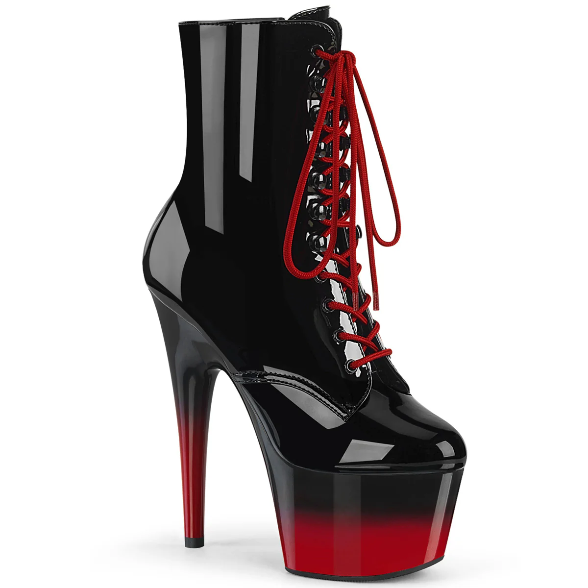 Black Red 7 Inch Exotic Dance Ankle Boots -  Pleaser ADORE-1020BR-H - Image 6
