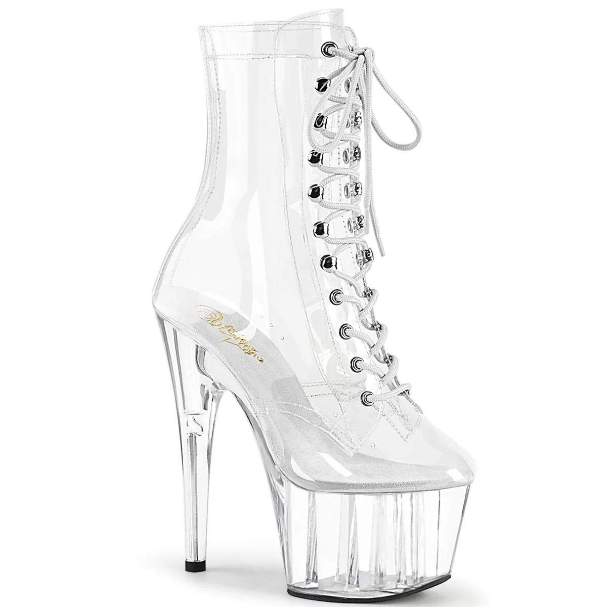 Clear 7 Inch Erotic Platform Ankle Boots - Pleaser ADORE-1020C