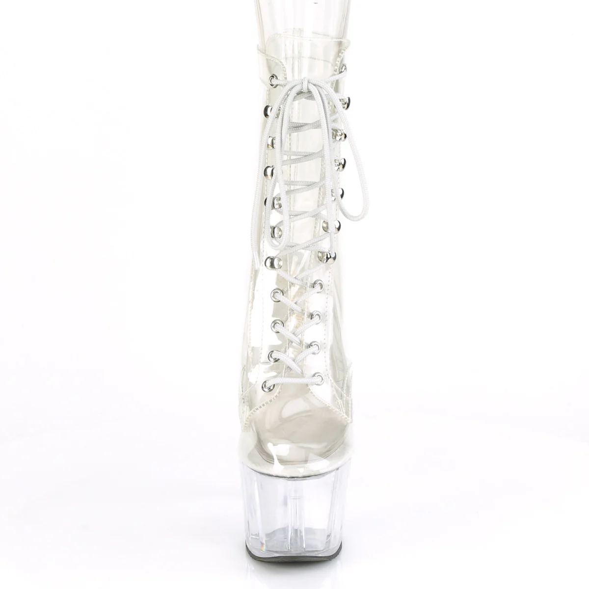Clear 7 Inch Erotic Platform Ankle Boots - Pleaser ADORE-1020C - Image 2