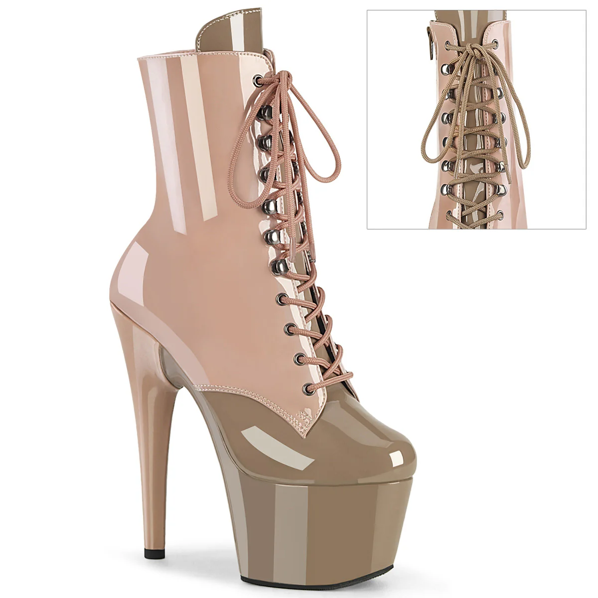 Dusty Pink 7 Inch Platform Ankle Boots - Pleaser ADORE-1020DC