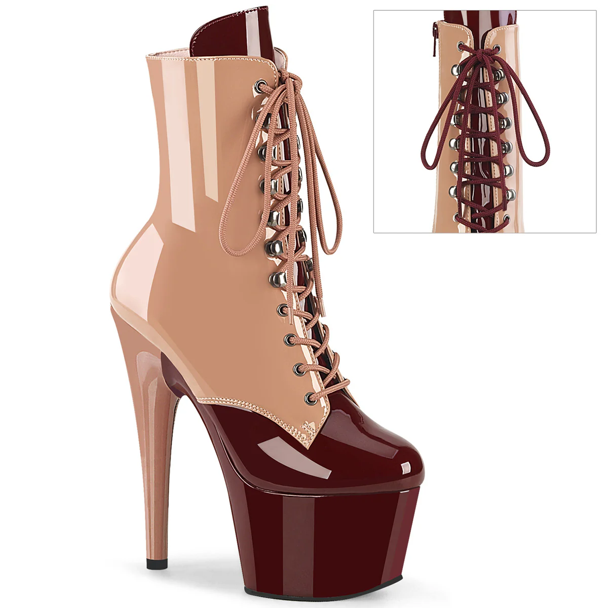Blush 7 Inch Glamour Ankle Boots -  Pleaser ADORE-1020DC