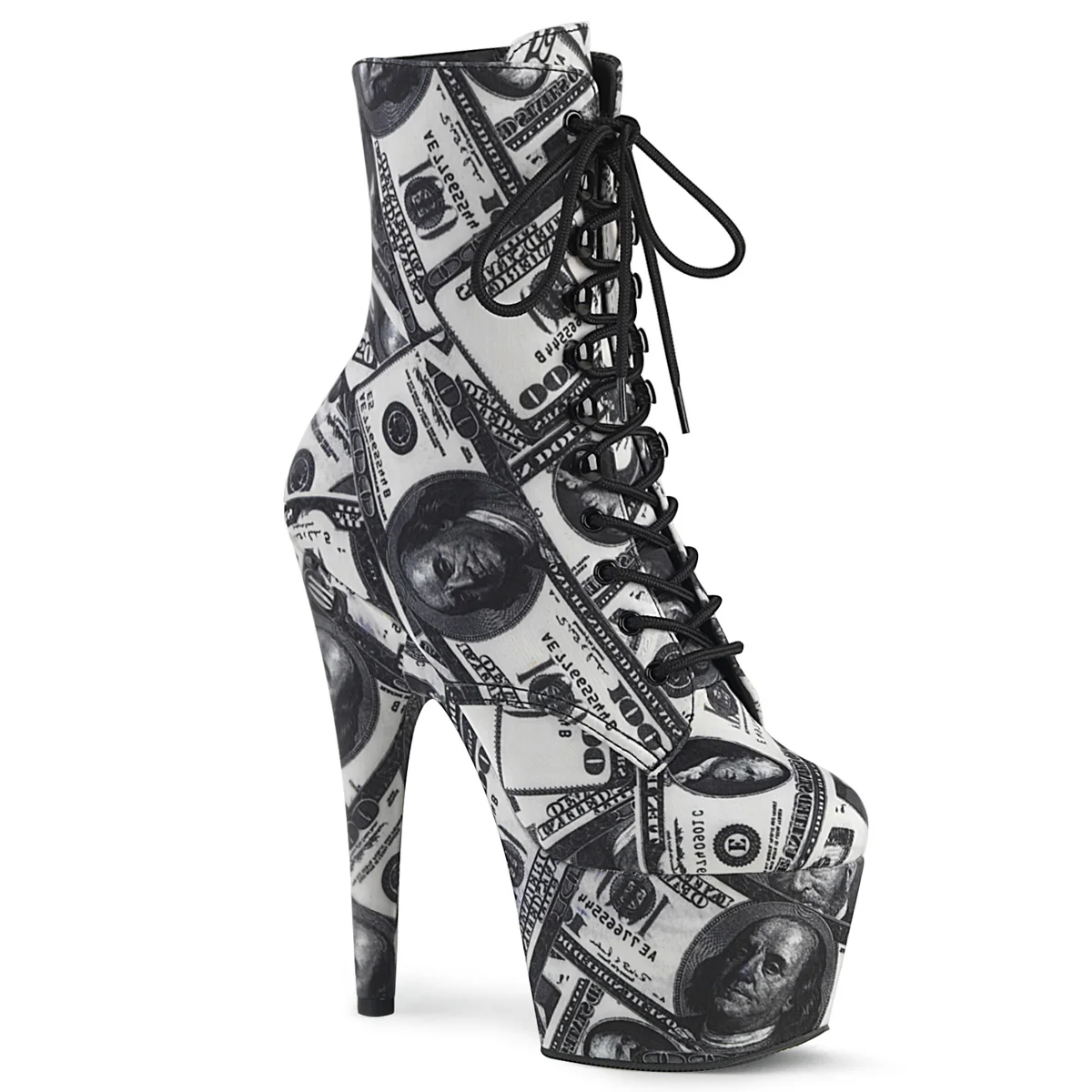 White 7 Inch Exotic Dancing Ankle Boots - Pleaser ADORE-1020DP