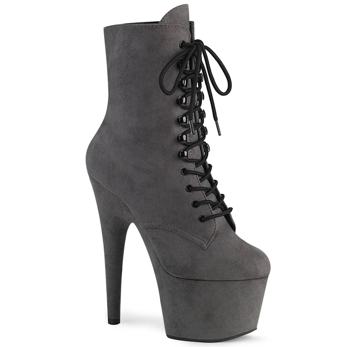 Grey Faux Suede 7 Inch Pole Dance Ankle Boots - Pleaser ADORE-1020FS - Image 6