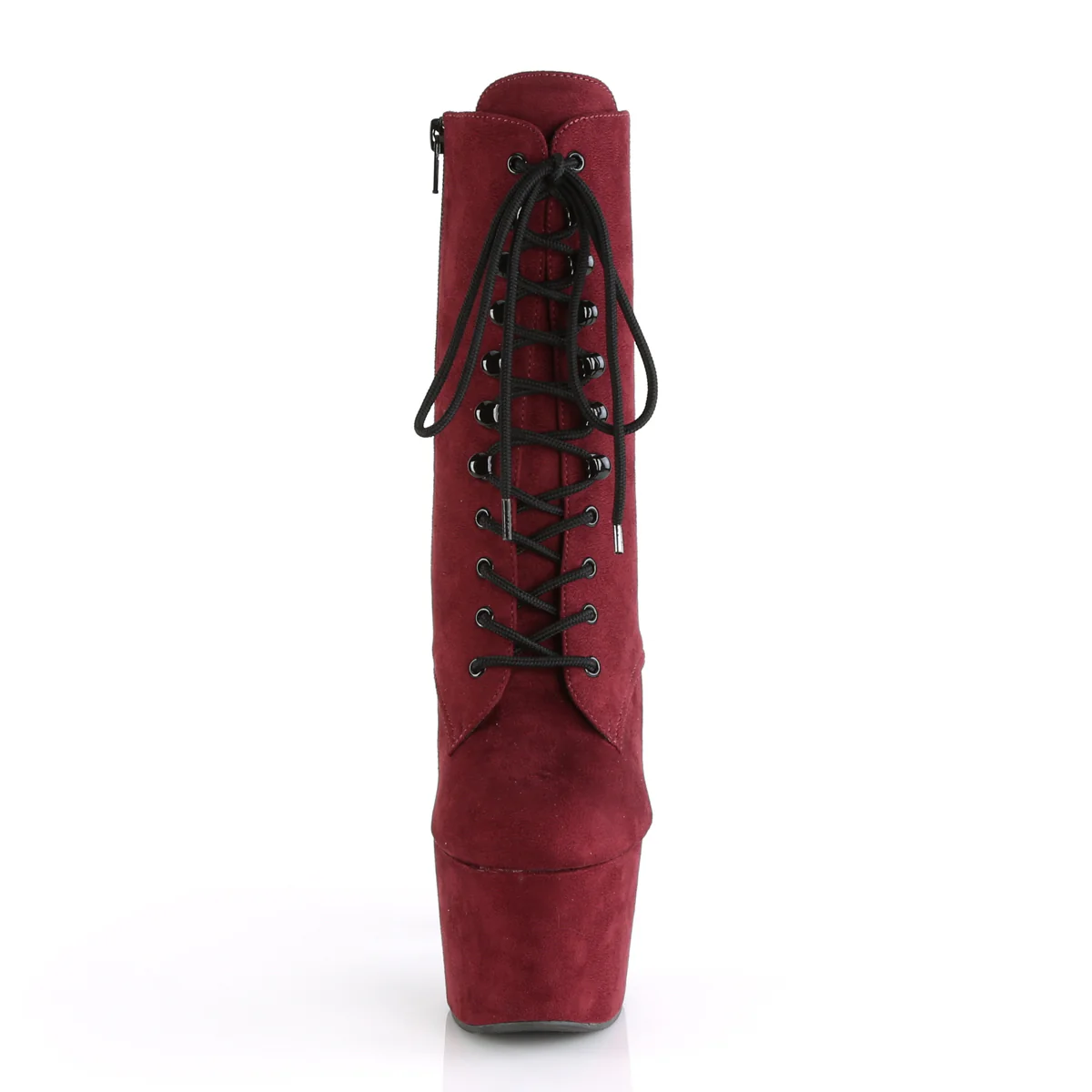 Burgundy 7 Inch Platform Dancer Ankle Boots - Pleaser ADORE-1020FS - Image 2