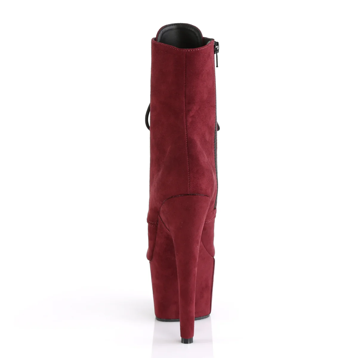 Burgundy 7 Inch Platform Dancer Ankle Boots - Pleaser ADORE-1020FS - Image 4