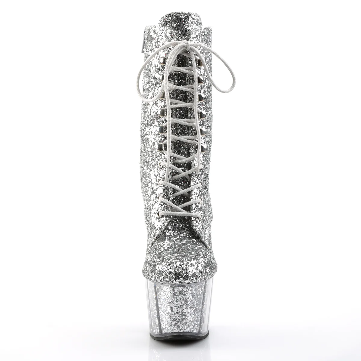 Silver Glitter 7 Inch Exotic Dance Ankle Boots - Pleaser ADORE-1020G - Image 2